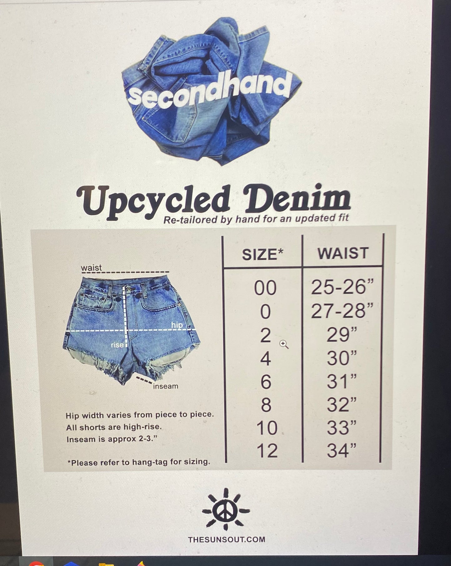 Vintage Levi’s Denim Shorts Sz 00 (A)