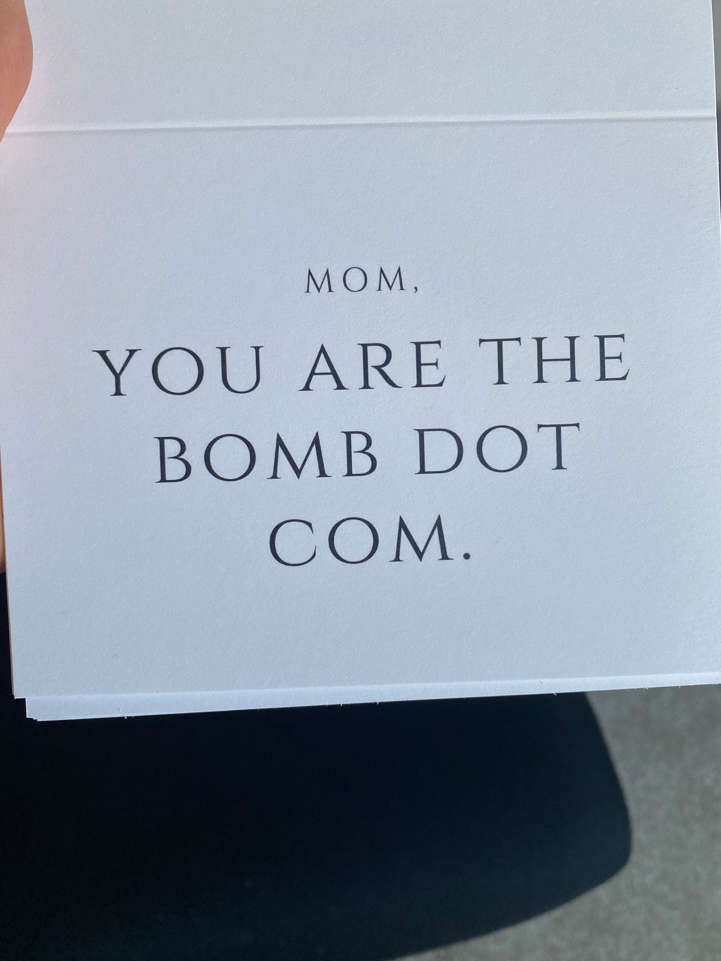 Mom’s The Bomb card