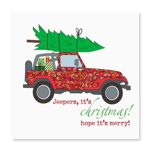 Holiday Jeep Greeting Card