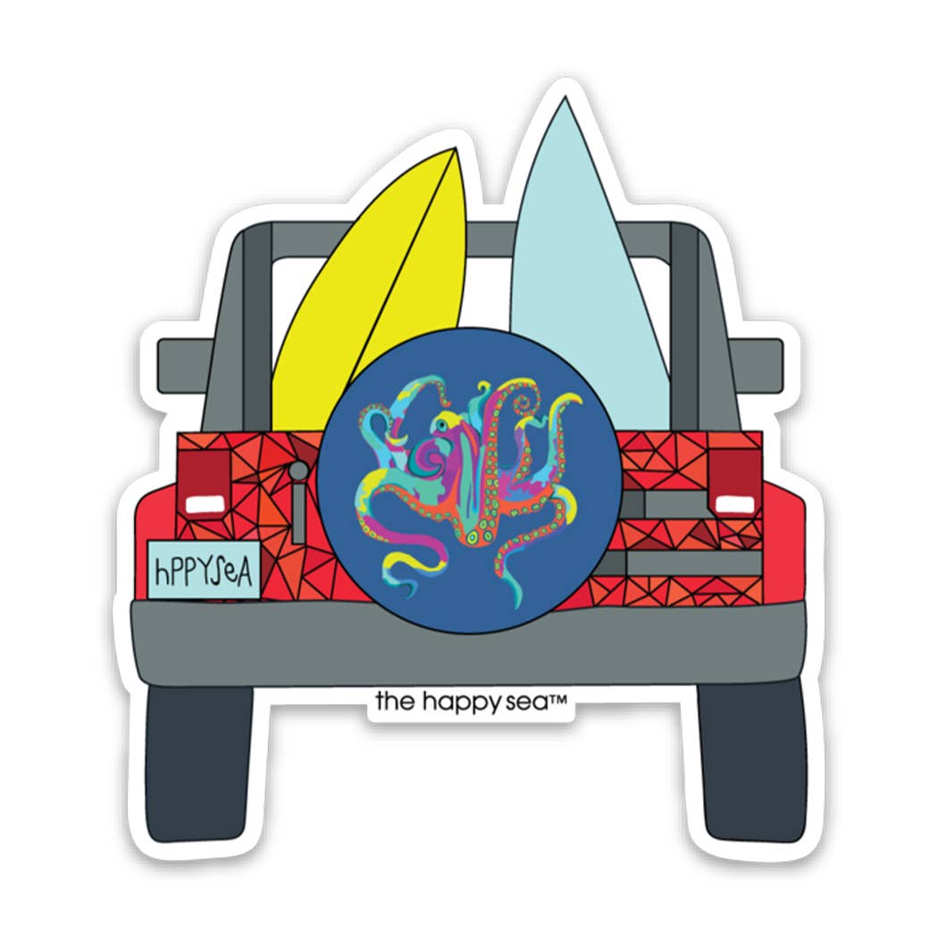 Surf Jeep Sticker